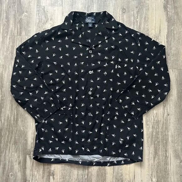 Vintage Polo Ralph Lauren Dalmaian All Over Print Button Shirt Size Large - Picture 1 of 3